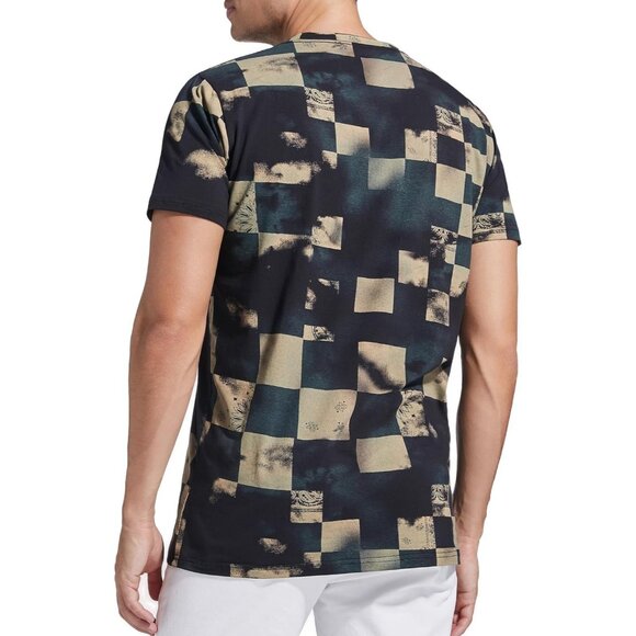 Men Navy Blue Hipster Hip Hop Short Sleeve Print T Shirt Casual Fashion Tee - Picture 3 of 6